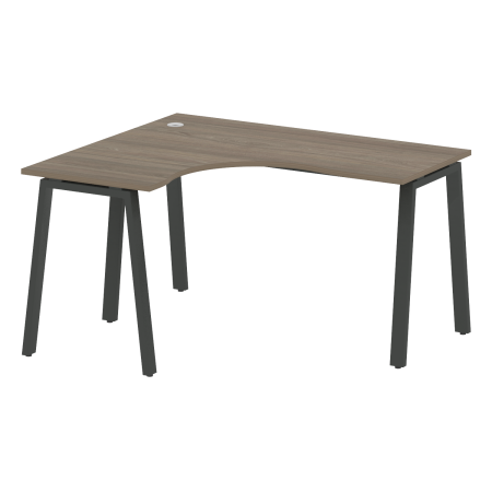 Стол криволинейный левый Metal System Style БА.СА-3 Л 1400x1200x750 (Вяз/Антрацит металл)
