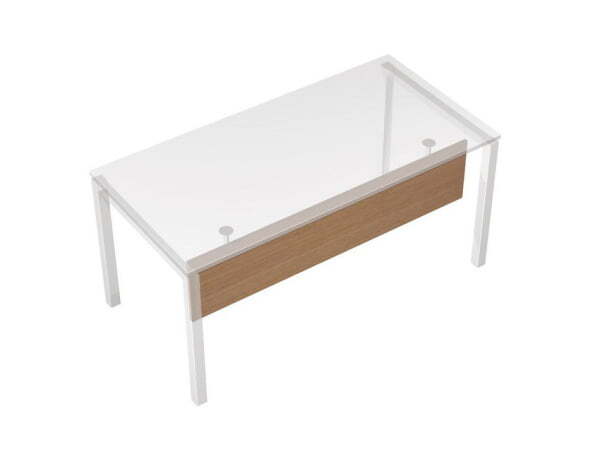 Экран ДСП с кронштейнами крепления стола 120 Profiquadro КВ 801 990x320x18 (Белый премиум / Вишня скандинавская)