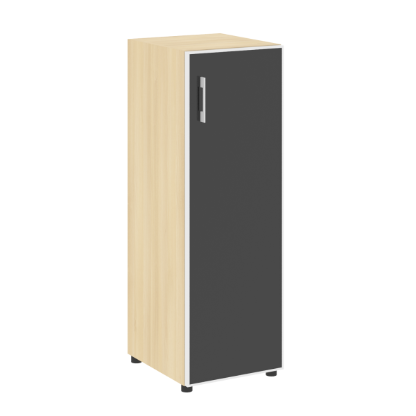 Шкаф для документов узкий со стеклом черным LT.SU-2.4 R (R) Black (Акация Лорка)