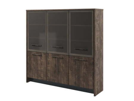 Шкаф для документов трехсекционный, левый Torston T-33-16л 2200x520x2120 (Дуб Бунратти/Антрацит)