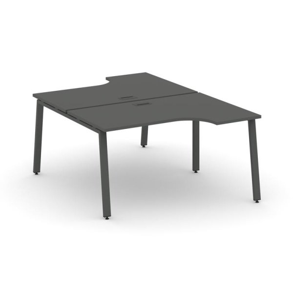 Рабочая станция эргономичная SN-6A.DRPA-002 (1580х1232/1992х750) (Антрацит/Металл Антрацит)
