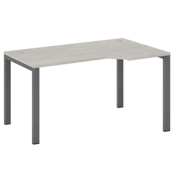 Стол эргономичный правый на металлоопорах New Line NLN36322724 1500x900x750 (Дуб шамони светлыйЧерный)
