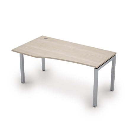 6М.520 Стол криволинейн.лев (1600x900x750) (Шамони светлый/Алюминий матовый)