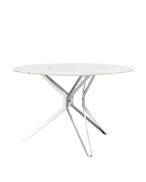 Стол обеденный Балтимор D120 белый стеклянный УЦЕНКА (Стол обеденный Балтимор белый)