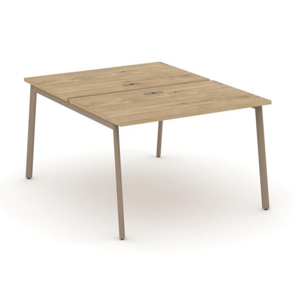 Рабочая станция 2 места ES.D.RS-2.2-LP (1180х1500х750) (Тиквуд Светлый/Металл Латте)