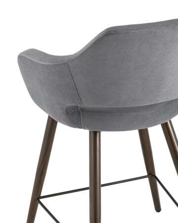 Стул полубарный Саймон велюр тёмно-серый (Стул полубарный Саймон темно-серый)