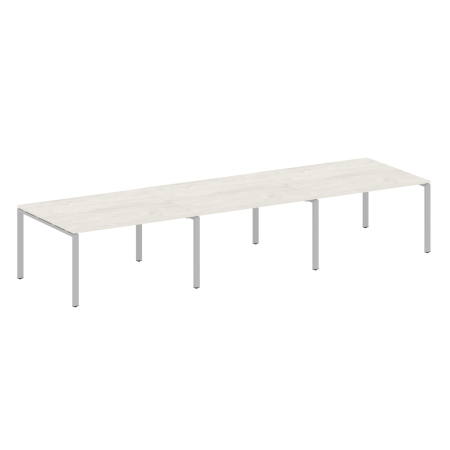 Переговорный стол 3 столешницы Metal System Style БП.ПРГ-3.3 4200x1235x750 (Дуб Наварра/Серый металл)