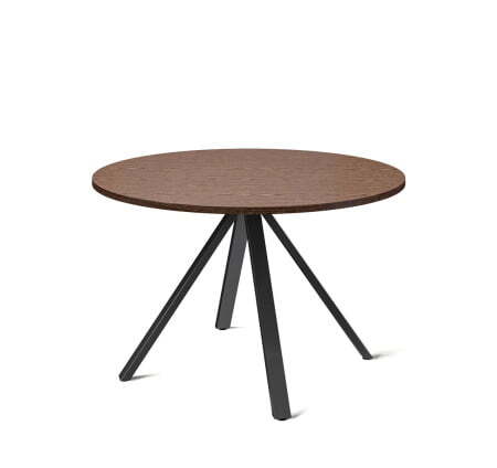 EXE Стол для переговоров круглый (Орех/Черный металл)