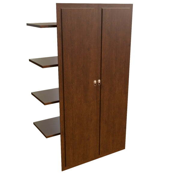 Наполнение двустворчатого шкафа с деревянными дверьми и вешалкой Washington 29552 1000x470x1970 (Темный орех)