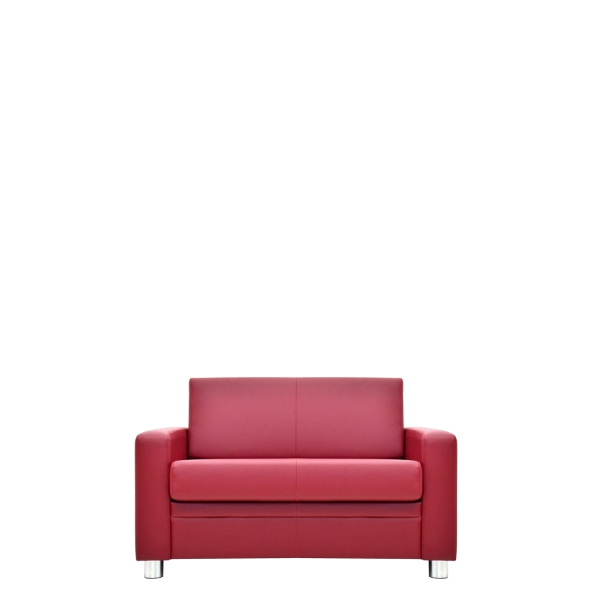 Диван офисный Бавария (А-02М) 2-х местный с подлокотниками (Красный)