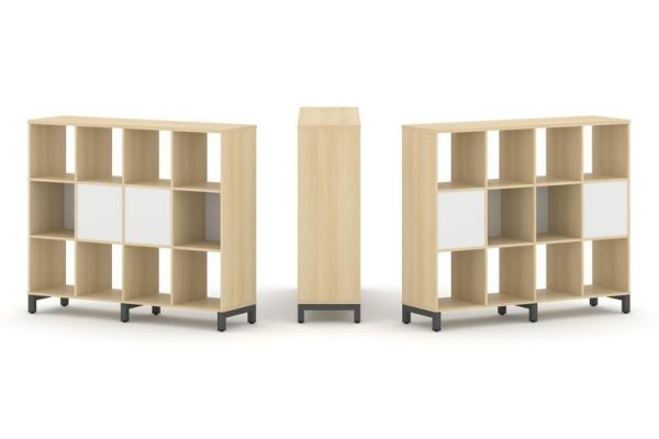 Набор стеллажа 2-х сторонний, 3 яруса SN.NSD-341 (1488х400х1248) (Акация Лорка/Белый/Металл Антрацит)