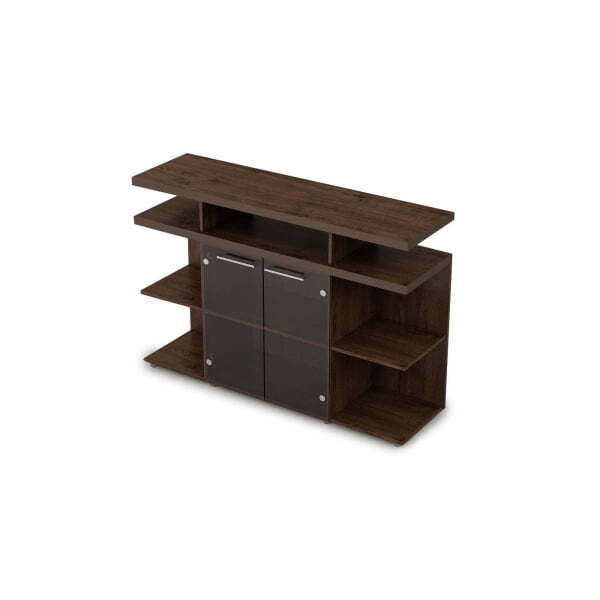 4ШН.012.1 Шкаф низкий со стеклом без замка (1400x400x952) (Брауни)