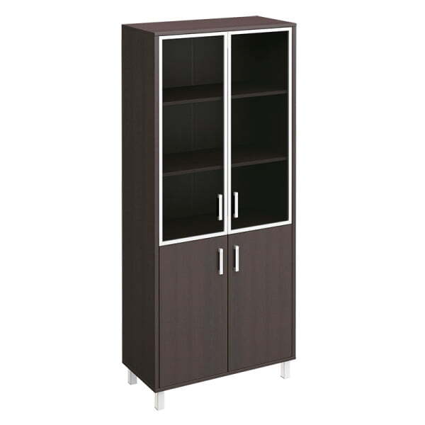 Шкаф двери стеклянные в алюминиевой рамке ДСП без замка Борн B 430-822 900x450x2074 (Венге)