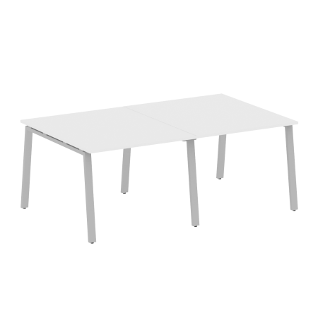 Стол для переговоров (2 столешницы) на А-образном м/к Metal System Style БА.ПРГ-2.1 2000x1235x750 (Белый/Серый металл)