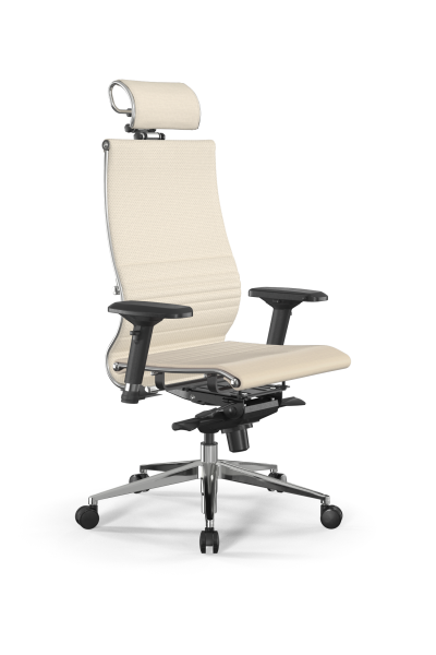 Кресло для руководителя Метта Samurai L2-7D - Infinity /Kc04/Nc04/D04P/H2cL-3D(M06.B32.G11.W03) (Молочный)