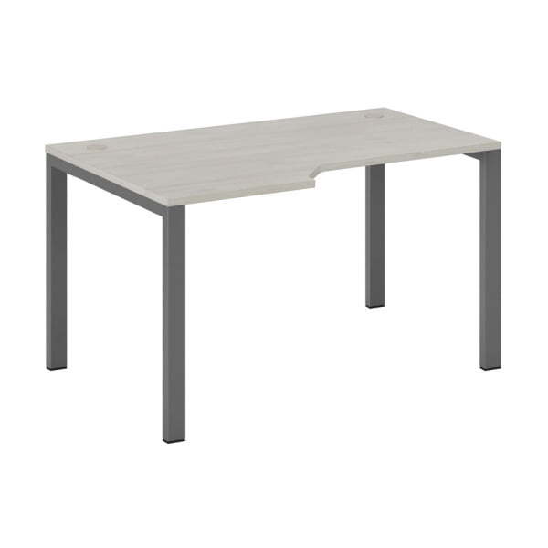 Стол эргономичный левый на металлоопорах New Line NLN36322424 1350x900x750 (Дуб шамони светлыйЧерный)