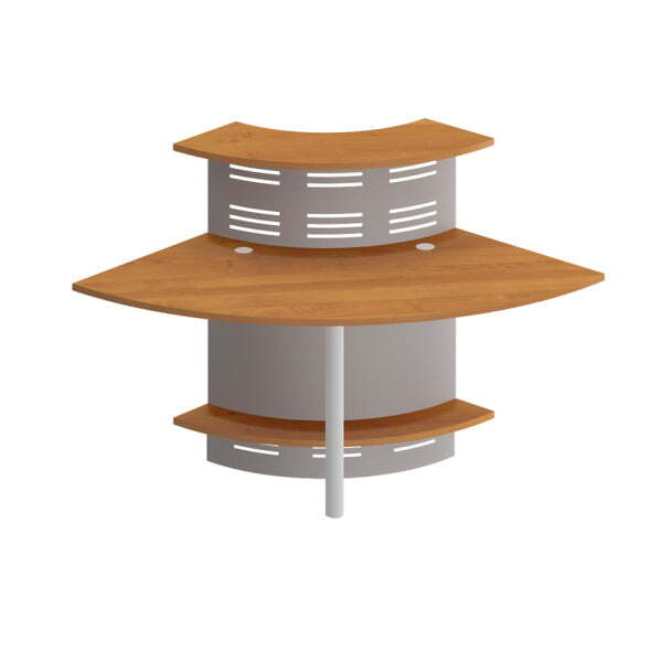 Модуль ресепшен с опорой и экраном угловой Формула ФР 468 + ФР 493 ХР 1728х912х1100 (Ольха европейская)