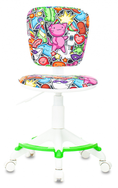 Кресло детское CH-W204/F мультиколор маскарад крестов. пластик подст.для ног пластик белый (Мультиколор)