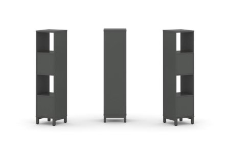 Набор стеллажа 1 сторонний, 4 яруса SN.NS-411 (387х400х1615) (Антрацит/Металл Антрацит)