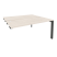 Стол-приставка двойной на П-образном м/к к опорным элем. Onix O.MP-D.SPR-4.7 1580x1475x750 (Тиквуд Темный/Белый Металл)