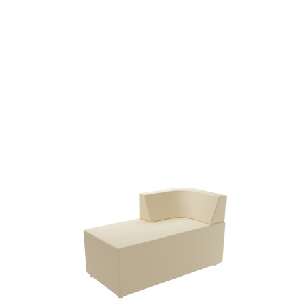 Угловой элемент Модуль (М-70) 2-х местный (спинка радиусная) (Бежевый)