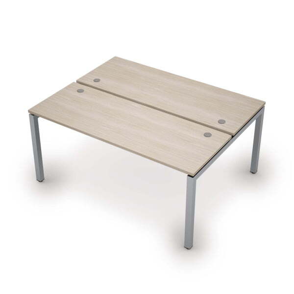 6МБ.5264 Бенч-система на 2 рабочих места (1600x1235x750) (Шамони светлый/Алюминий матовый)