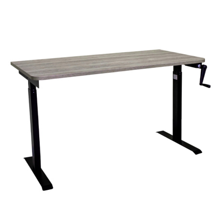 Стол c ручным приводом LA-T33-M1 (1400x600x725-1165) (Серо-бежевый дуб | Черный)