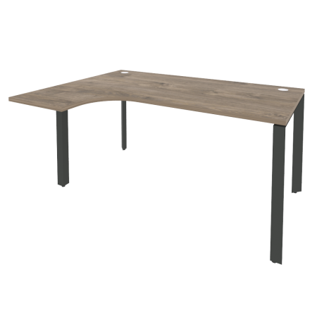 Стол эргономичный левый на П-образном м/к Onix O.MP-SA-4L 1580x1180x750 (Тиквуд Темный/Черный металл)