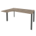 Стол эргономичный левый на П-образном м/к Onix O.MP-SA-4L 1580x1180x750 (Тиквуд Темный/Белый Металл)
