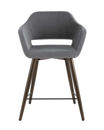 Стул полубарный Саймон велюр тёмно-серый (Стул полубарный Саймон темно-серый)