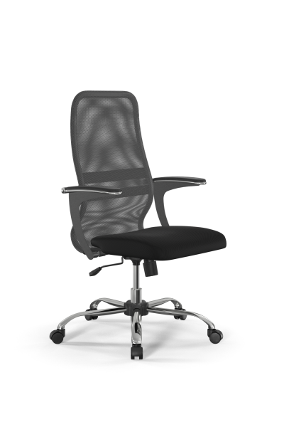 Кресло для руководителя Метта Sit 8 B2-8U - X1+UMF(X1) /Uh00/Wh00/U1mL-b(M09.B21.G20.W01) (Светло-серый | Черный)