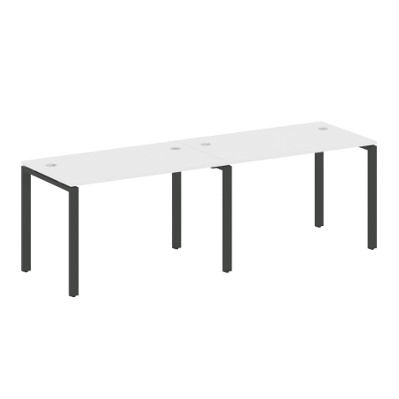 Рабочая станция на 2 раб.места Metal System Style БП.СМ-2.2 2400x720x750 (Белый/Антрацит металл)