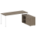 Рабочая станция с опорной тумбой правая Metal System Style БП.РС-СТС-2.5 Пр 1900x1520x750 (Дуб Наварра/Серый металл)