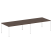Переговорный стол 2 столешницы Metal System Style БП.ПРГ-2.5 3600x1235x750 (Дуб Наварра/Серый металл)