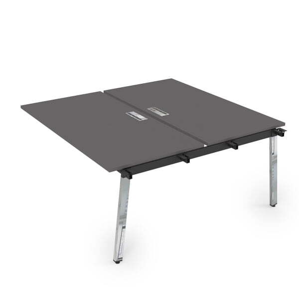 10БДС.278 Стол системы Бенч, сдвоенный, на 2 рабочих места - средний (1200x1435x750) (Graphit mattМеталл глянец)