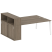 Рабочая станция с шкафом-купе на А-образном м/к Metal System Style БА.РС-СШК-2.5 Т 2210x1475x1098 (Дуб наварра/Серый металл)