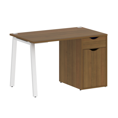 Стол письменный VR.SP-3-118.1.A 1180x720x750 (Орех Гварнери/Белый Металл)