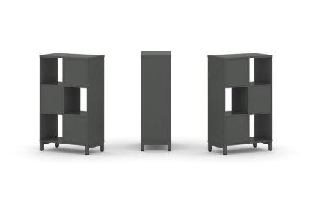 Набор стеллажа 1 сторонний, 3 яруса SN.NS-321 (754х400х1248) (Антрацит/Металл Антрацит)