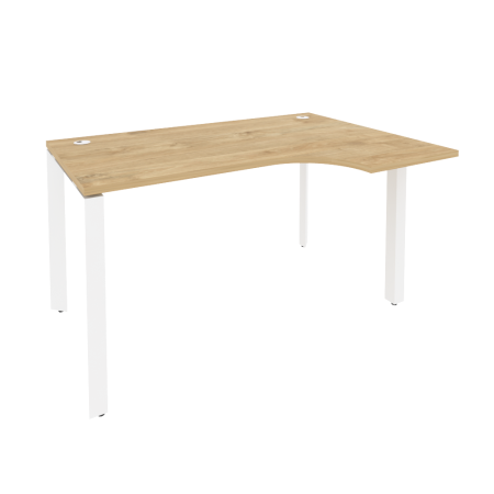 Стол эргономичный правый на П-образном м/к Onix O.MP-SA-2R 1380x980x750 (Тиквуд Светлый/Белый Металл)
