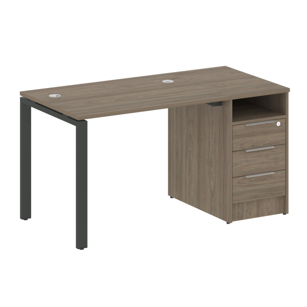 Рабочая станция с опорной тумбой Metal System Style БП.РС-СТП-1.1 1412x720x750 (Вяз/Антрацит металл)