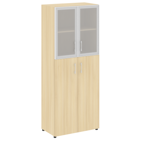 Шкаф комбинированный со стеклом в алюминиевой раме нужен топ LT.ST 1.7R 800x450x1990 (Акация Лорка)