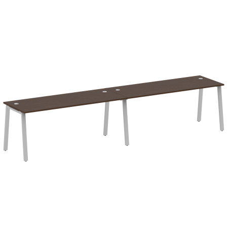 Рабочая станция на 2 рабочих места на А-образном м/к Metal System Style БА.СМ-2.5 3600x720x750 (Венге Цаво/Серый металл)