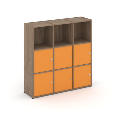 Стеллаж Locker Plus LK.K-003 1188x350x1203 (Дуб Аризона | Оранжевый)