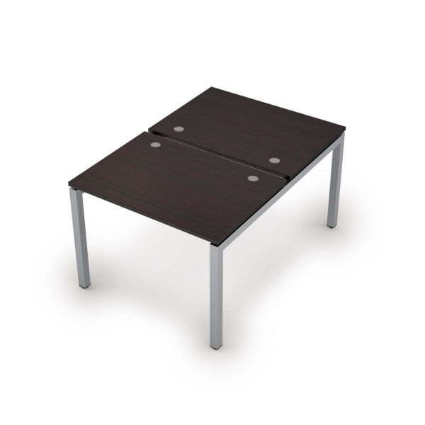 6МБ.5277 Бенч-система на 2 рабочих места (1000x1435x750) (Венге/Алюминий матовый)