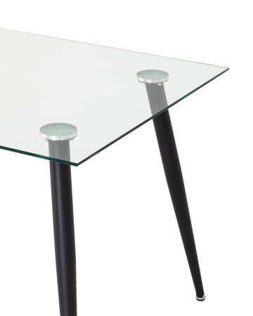Стол Освальд 120х80 черные ножки (Стол обеденный Освальд прозрачный)