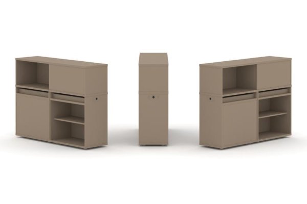 Тумба двойная + низкая надставка ES.NB.2N-12 (1500х410х1135) (Латте)