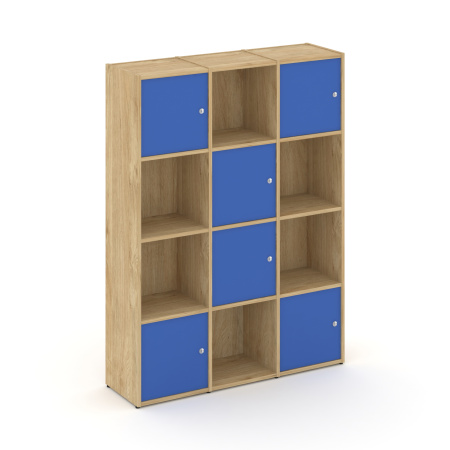 Стеллаж Locker Plus LK.K-006 1188x350x1593 (Тиквуд Светлый | Синий)