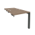 Стол-приставка двойной на П-образном м/к к опорным элем. Onix O.MP-D.SPR-0.8 780x1635x750 (Тиквуд Темный/Белый Металл)