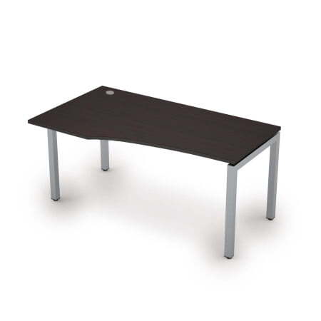 6М.520 Стол криволинейн.лев (1600x900x750) (Венге/Алюминий матовый)