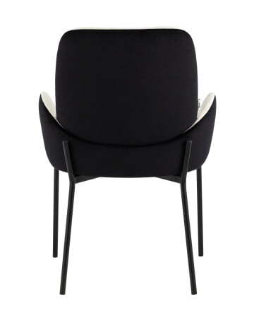 Стул Дивора велюр молочный с черной спинкой (Стул Дивора молочный, черный)